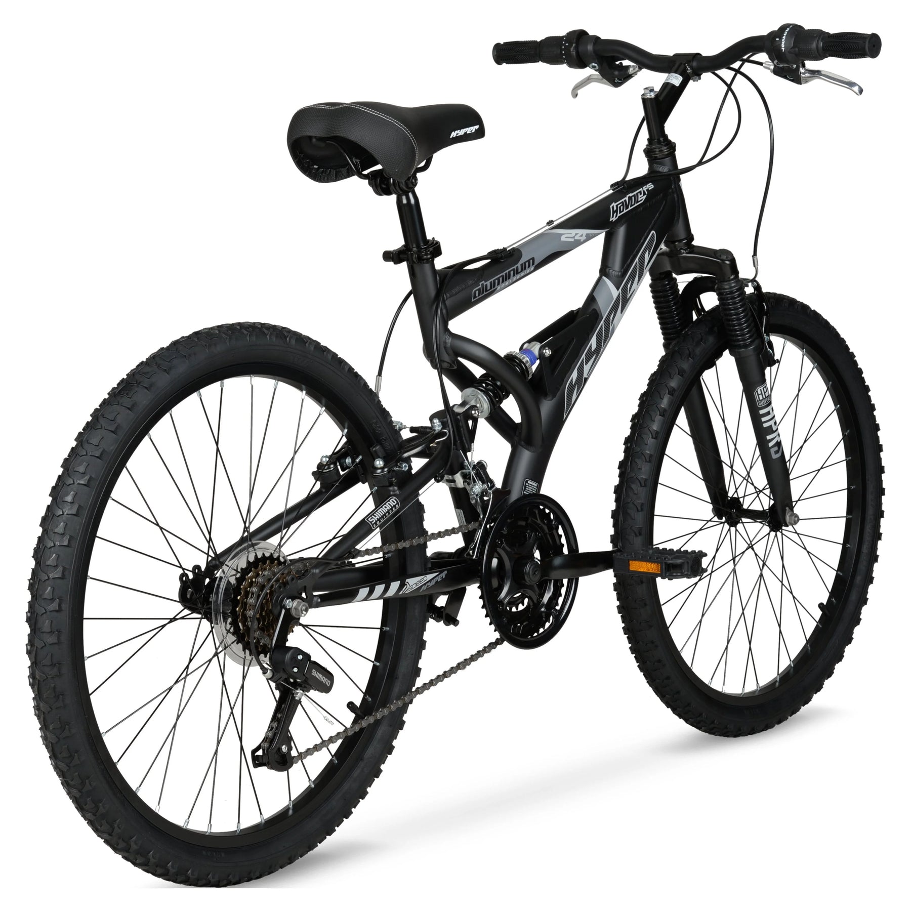 24" Hyper Bicycles Havoc Mountain Bike, Youth/Adult, Recommended Ages 10 - 14 Years Old, Black