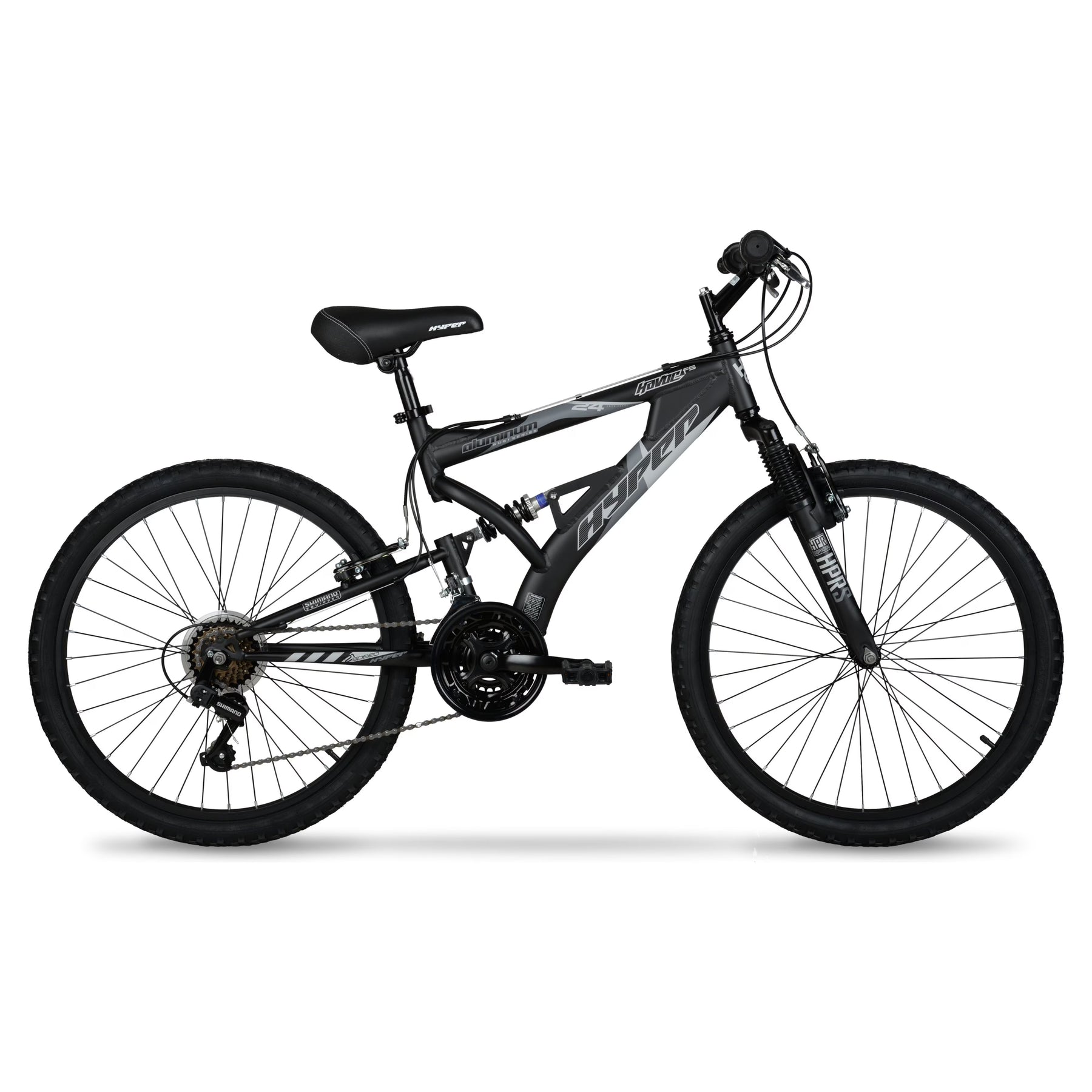 24" Hyper Bicycles Havoc Mountain Bike, Youth/Adult, Recommended Ages 10 - 14 Years Old, Black