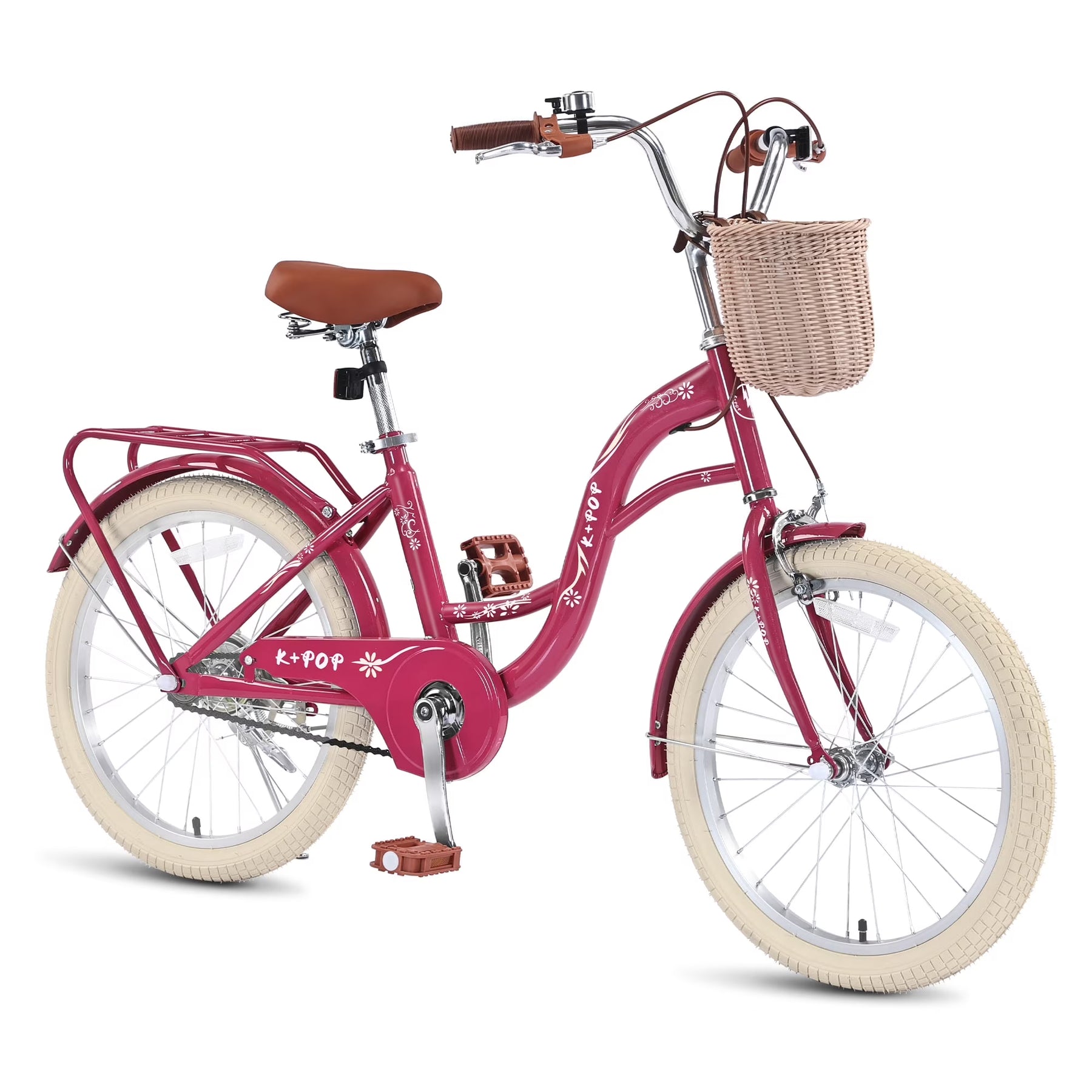 Bstjewey 20 in Girls Bike with Basket, Kids Bicycle for Ages 7 - 13