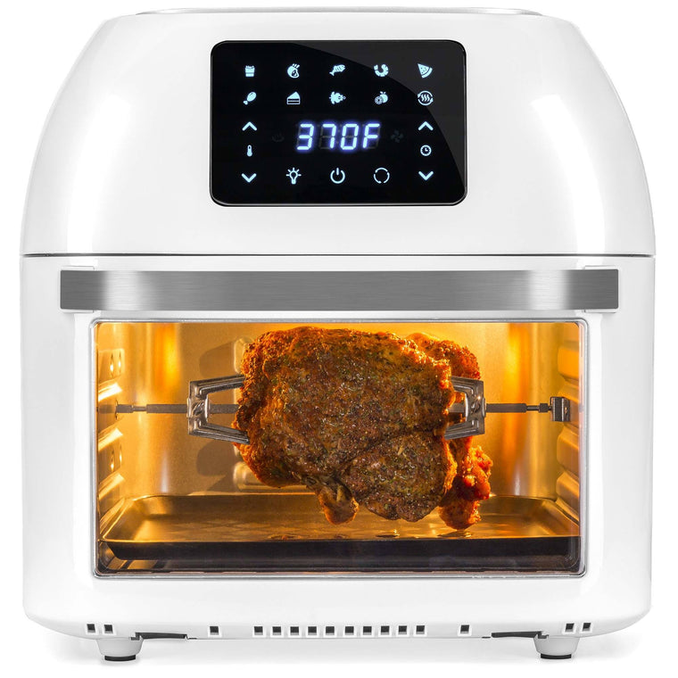 Best Choice Products 16.9qt 1800W 10-in-1 Family Size Air Fryer Countertop Oven, Rotisserie, Dehydrator – White