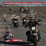 Motorcycle Bluetooth Headset V5.2 with Music Sharing, 2-Way Motorcycle Helmet Bluetooth with IP67 Waterproof, Motorcycle Communication Systems with Hi-FI Speakers for ATV/Snowmobile/Ski, 2 Pack