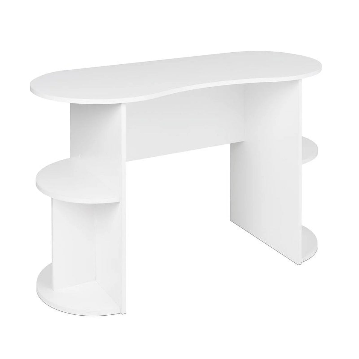 Pemberly Row Compact Student Desk with Storage in White