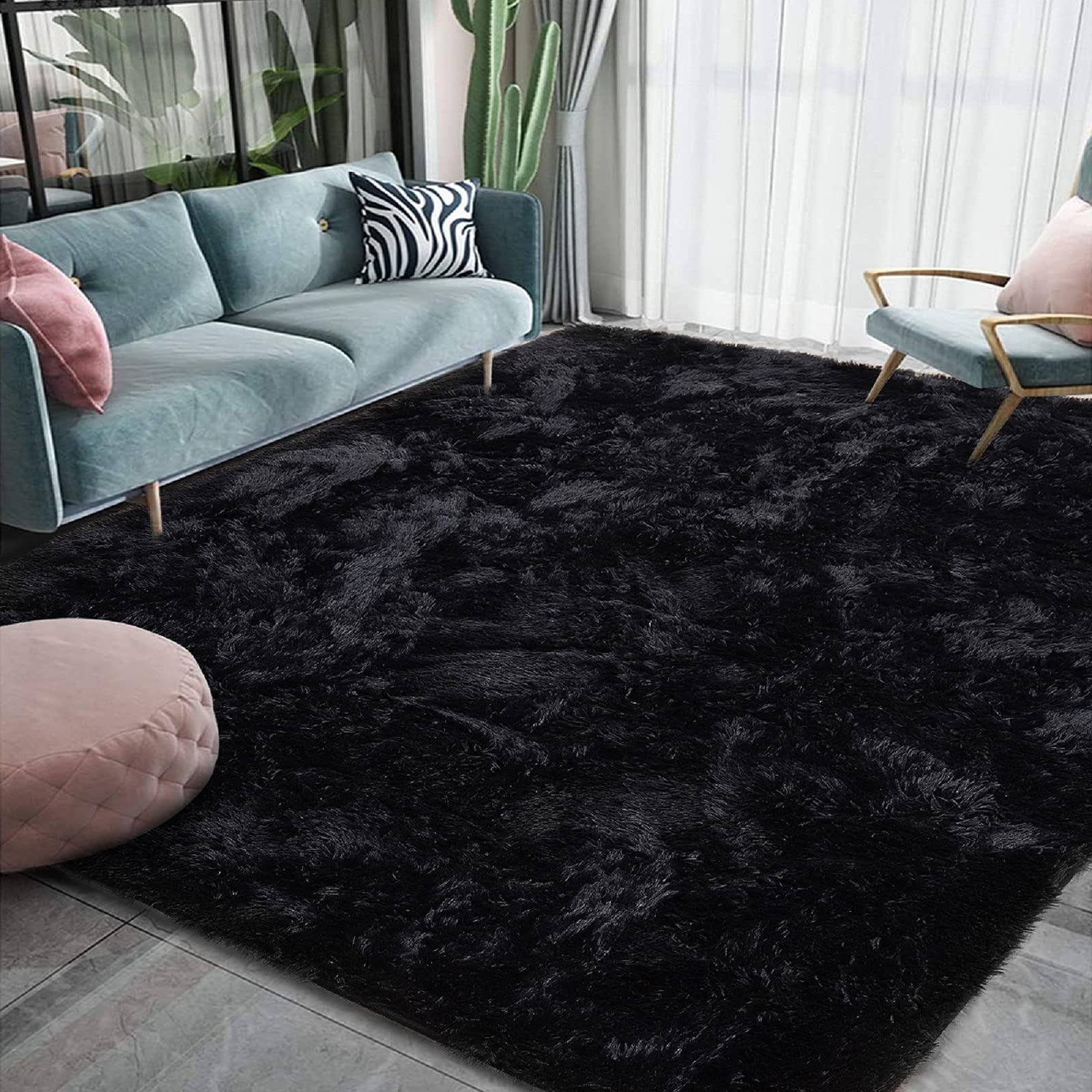 Homore Luxury Fluffy Area Rug Modern Shag Rugs for Bedroom Living Room, Super Soft and Comfy Carpet, Cute Carpets for Kids Nursery Girls Home, 3x5