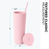 Textured Plastic Classic Tumbler with Straw Lid