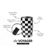 Voyager Tumbler with Clear Flip Lid & Straw