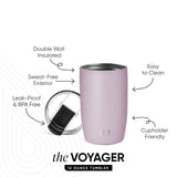 Voyager Tumbler with Clear Flip Lid & Straw