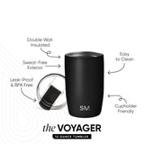 Voyager Tumbler with Clear Flip Lid & Straw