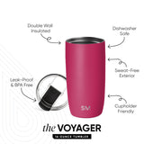 Voyager Tumbler with Clear Flip Lid & Straw