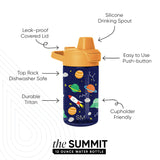 Summit Kids Plastic Water Bottle with Simple Flip Straw Lid