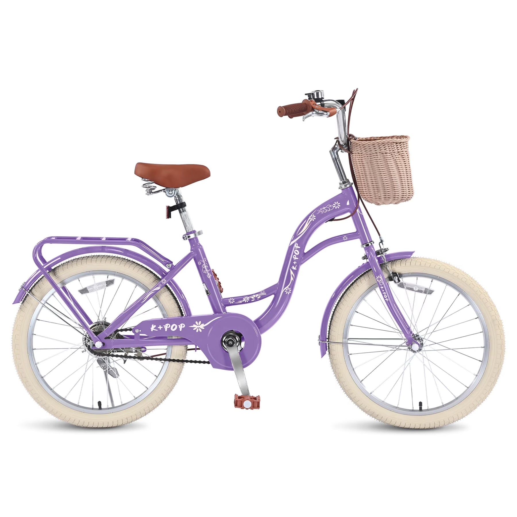 Bstjewey 20 in Girls Bike with Basket, Kids Bicycle for Ages 7 - 13