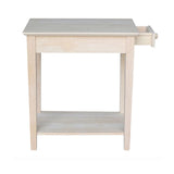 Pemberly Row 1 Drawer Transitional Wood Narrow End Table in Natural