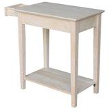 Pemberly Row 1 Drawer Transitional Wood Narrow End Table in Natural