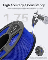 ELEGOO PLA Filament 1.75mm Bundle 4KG, 3D Printer Filament Dimensional Accuracy +/- 0.02mm, 4pcs 1kg Spool(2.2lbs) Fit Most FDM 3D Printers (Black, White, Dark Blue, True Red)